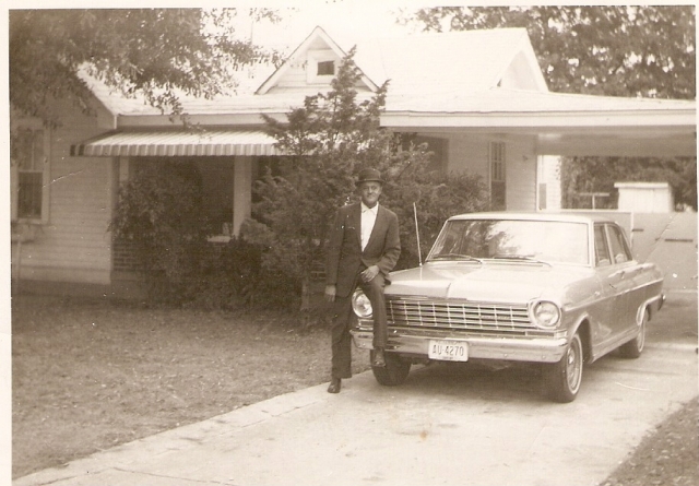 Uncle Thony in front of home at 1570 Hugenot St. Memphis, TN.  He moved there in 1928 and lived there until he died.