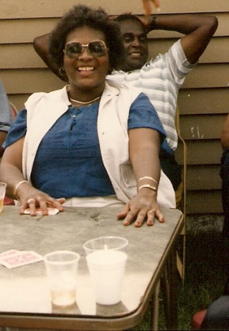 Velma Dandridge Smith with Cecil Wright in the background.